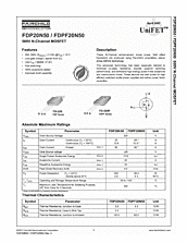 DataSheet FDP20N50 pdf